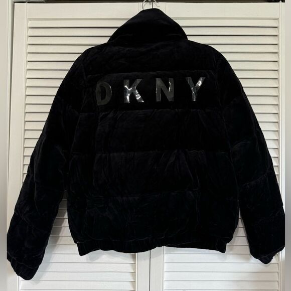 DKNY Sport Velour Puffer Jacket in Black women’s medium - Picture 5 of 6